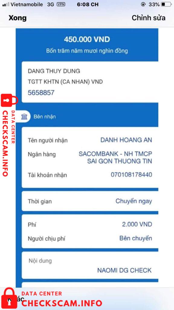 対する証拠 Dang Hoang An