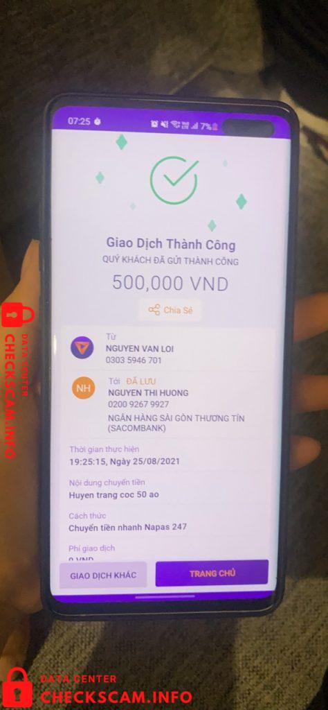 対する証拠 Nguyen Thi Huong