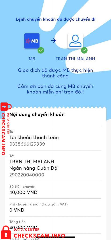 対する証拠 Tran Thi Mai Anh