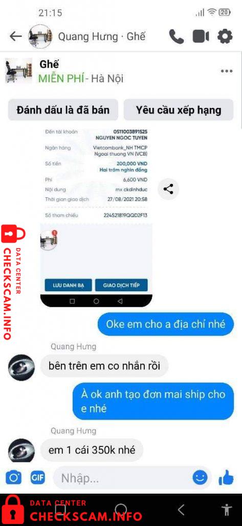 対する証拠 Nguyen Ngoc Tuyen