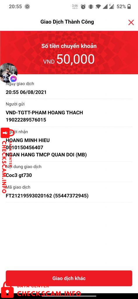 Evidence against Hoàng Minh Hiếu