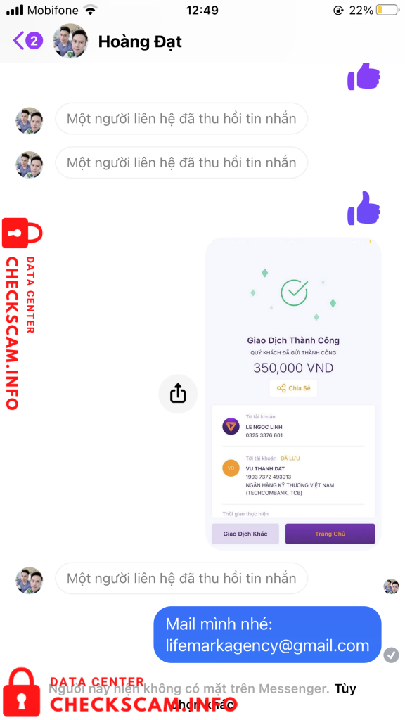 Evidence against Vu Thanh Dat