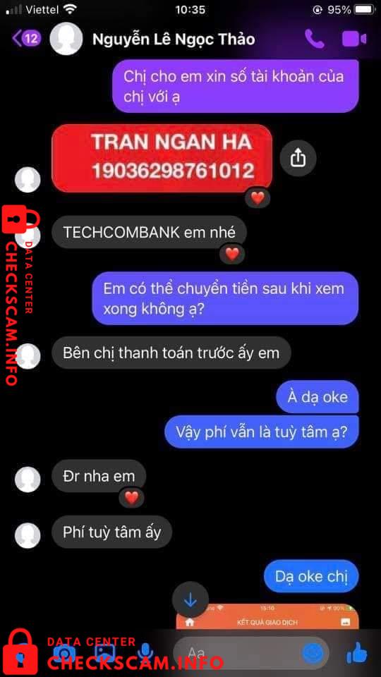 対する証拠 Tran Ngan Ha
