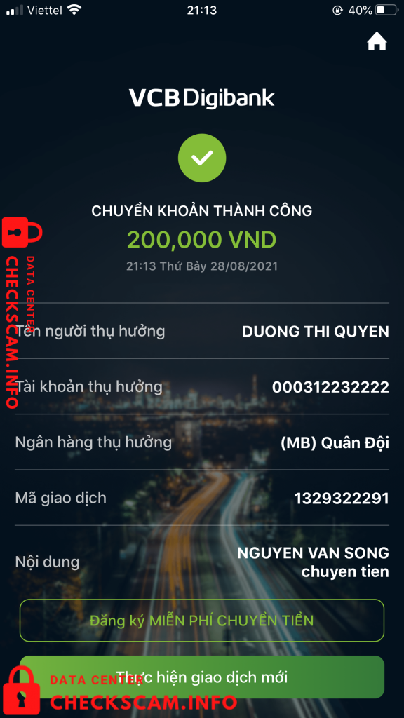 対する証拠 Duong Thi Quyen