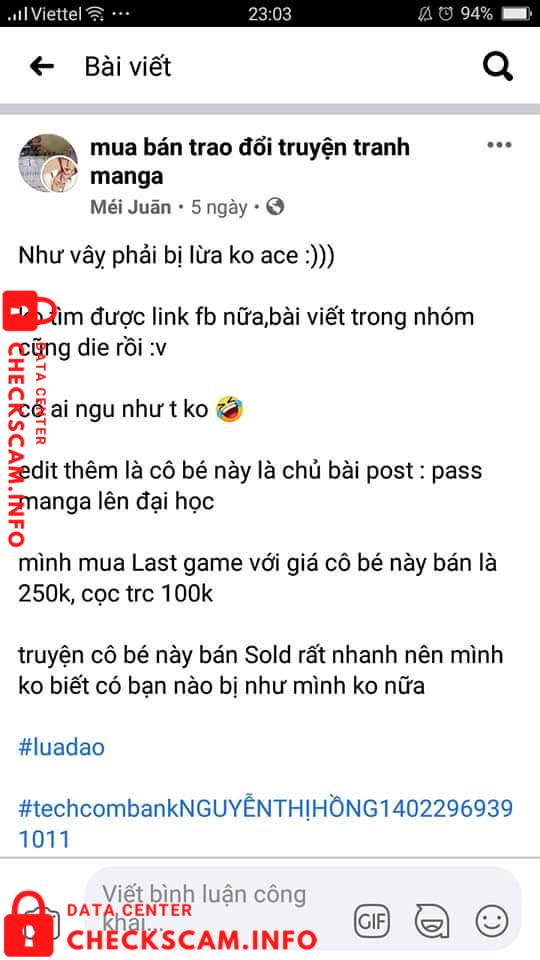 対する証拠 Nguyen Thi Hong