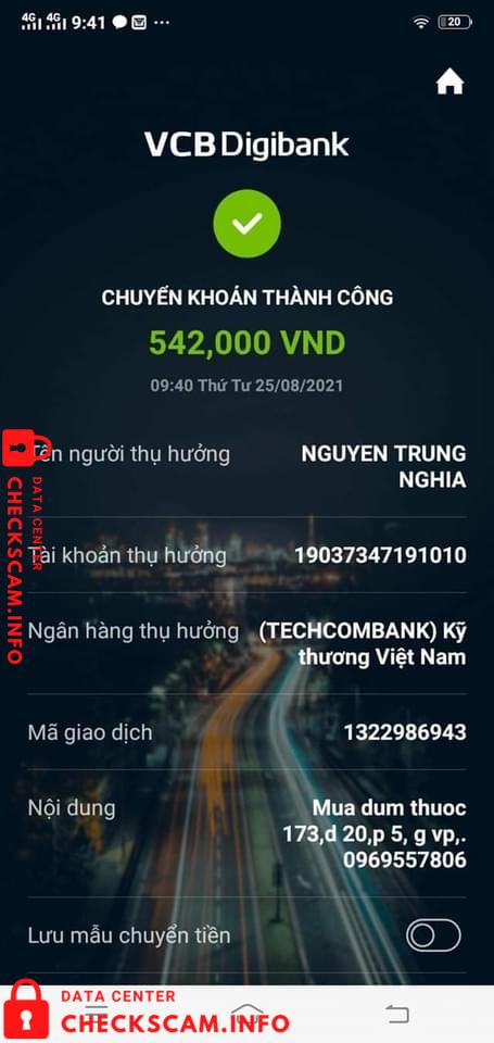 対する証拠 Nguyễn Trung Nghĩa