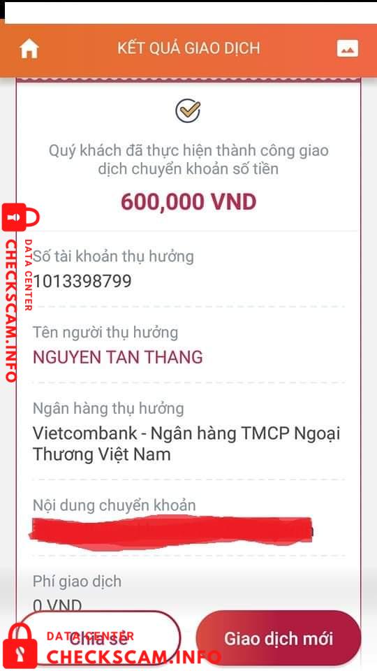 対する証拠 Nguyen Tan Thang