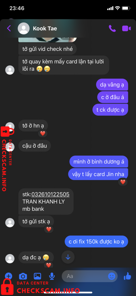 対する証拠 Tran Khanh Ly