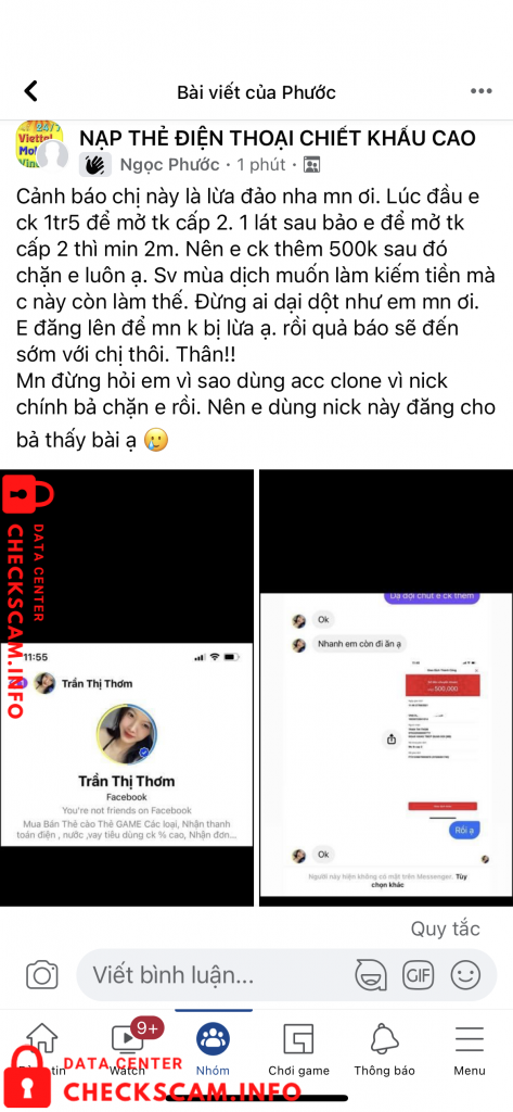 対する証拠 Trần Thị Thơm