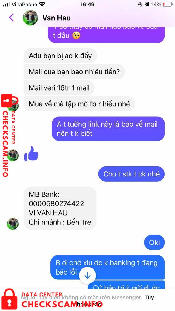 対する証拠 Vi Van Hau