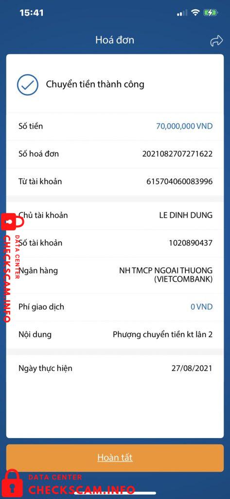対する証拠 Le Dinh Dung