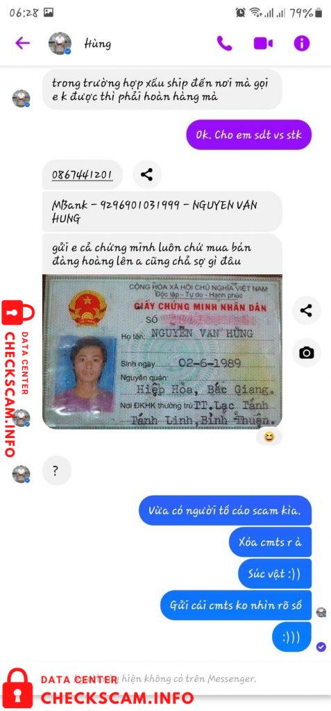 対する証拠 Nguyễn Văn Hùng