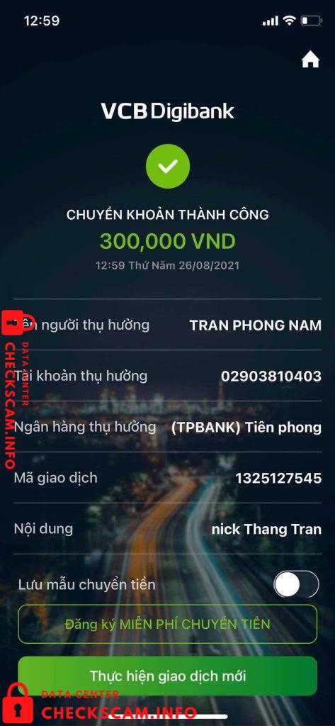 针对的证据 Tran Phong Nam