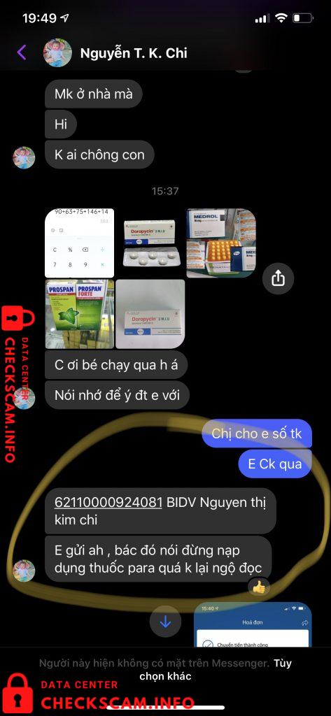 针对的证据 Nguyễn Thị Kim Chi