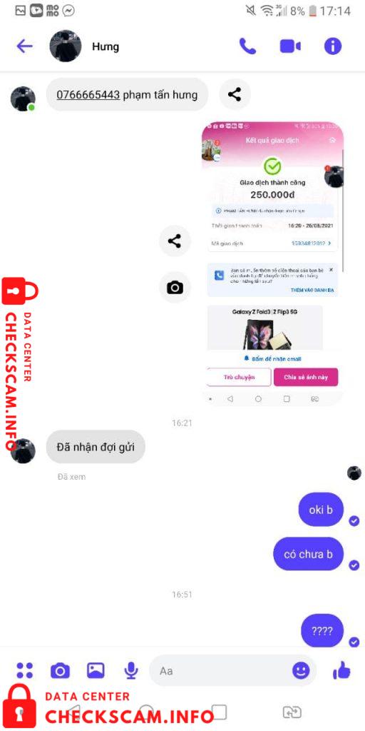 针对的证据 Phạm Tấn Hưng