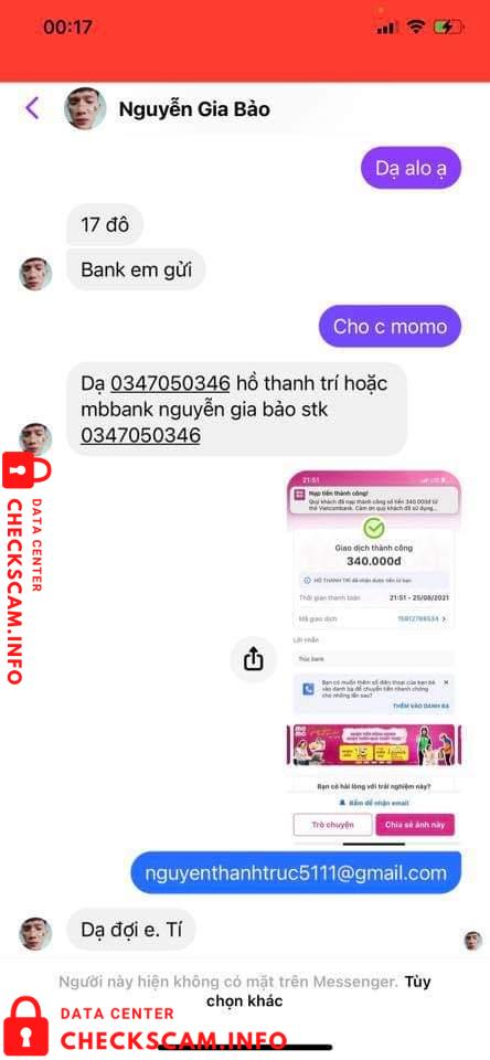 针对的证据 Ho Thanh Tri