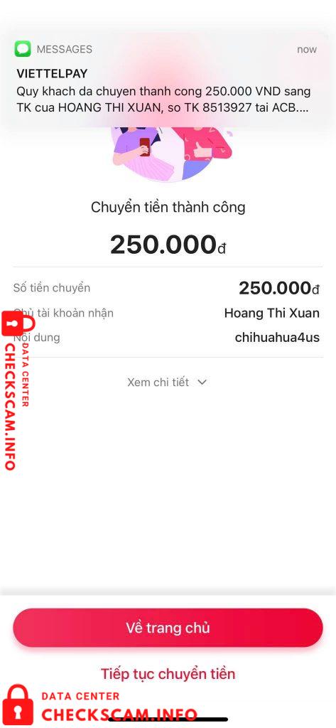 针对的证据 Hoang Thi Xuan