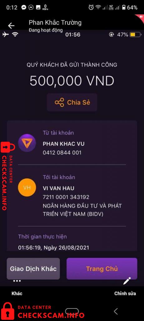 针对的证据 Vi Van Hau