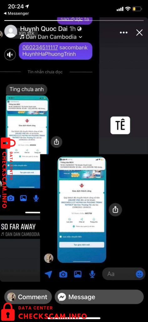 针对的证据 Huynh Ha Phuong Trinh