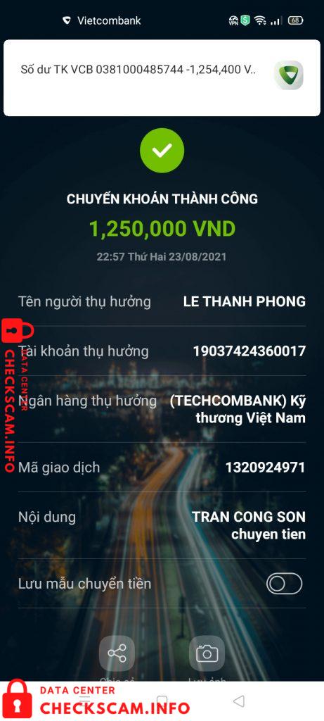 针对的证据 Le Thanh Phong