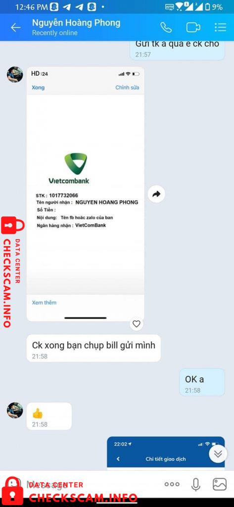 针对的证据 Nguyen Hoang Phong