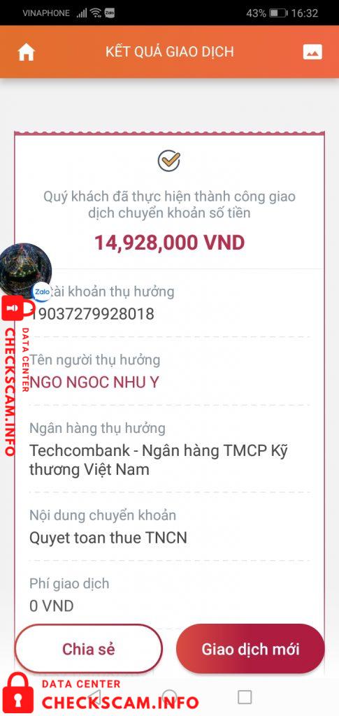 针对的证据 Ngo Ngoc Nhu Y
