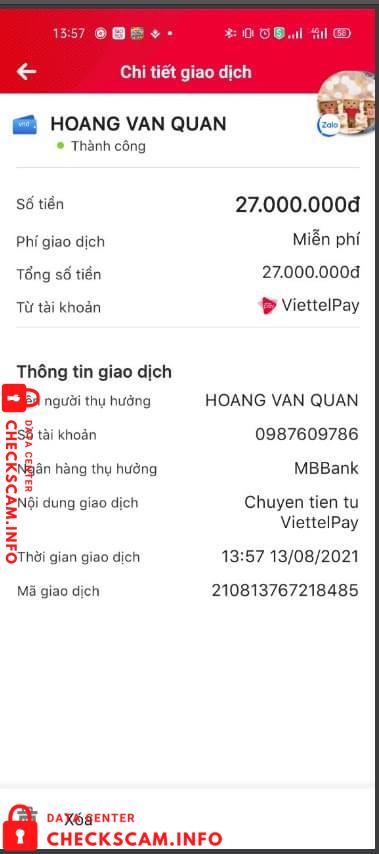 针对的证据 Hoang Van Quan