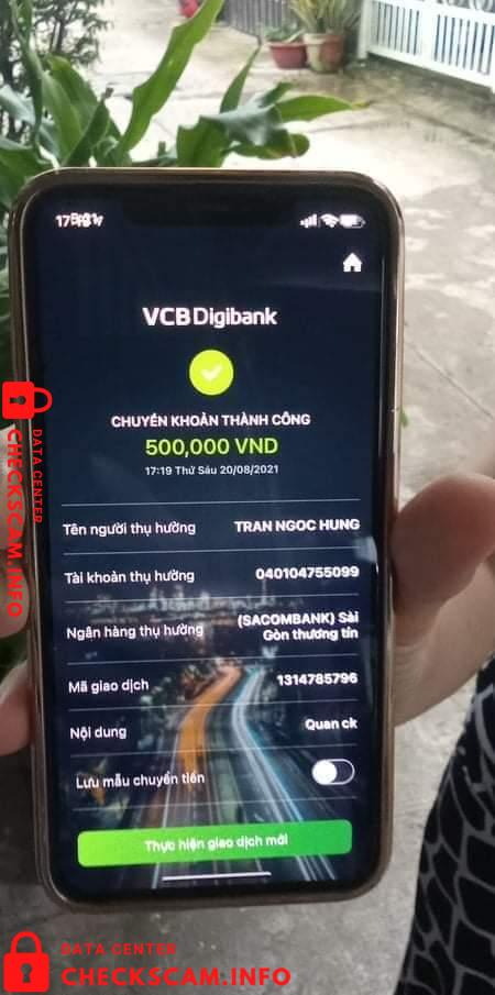 针对的证据 Trần Ngoc Hưng
