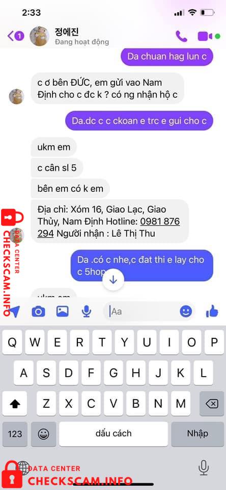 针对的证据 Lê Thị Thu