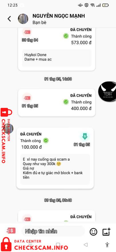 针对的证据 Đinh Nguyễn Phương Nam