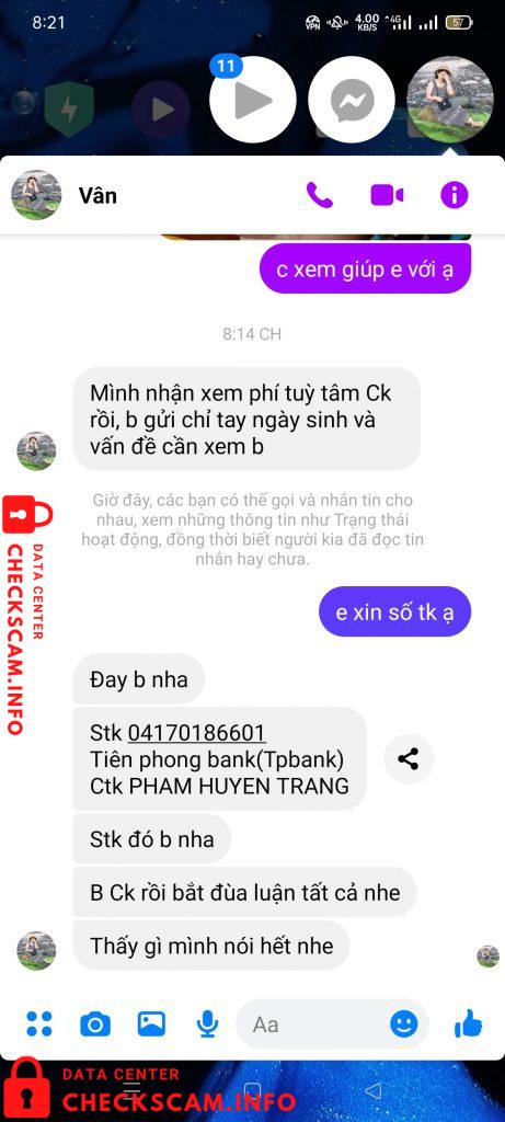 针对的证据 Pham Huyen Trang