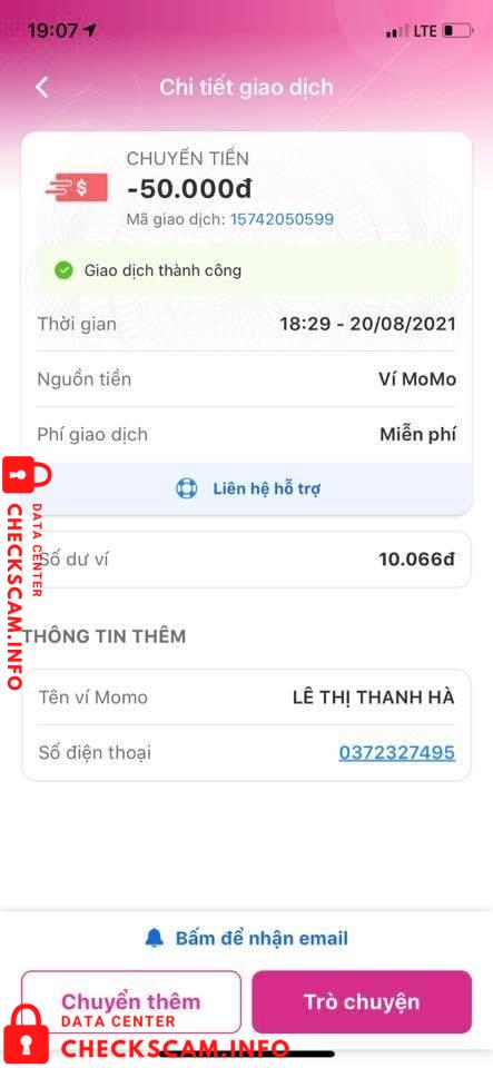 针对的证据 Lê Thị Thanh Hà