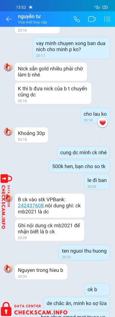 针对的证据 Nguyễn Trọng Hiếu
