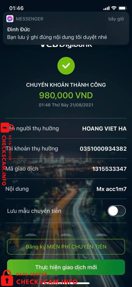 针对的证据 Hoang Viet Ha