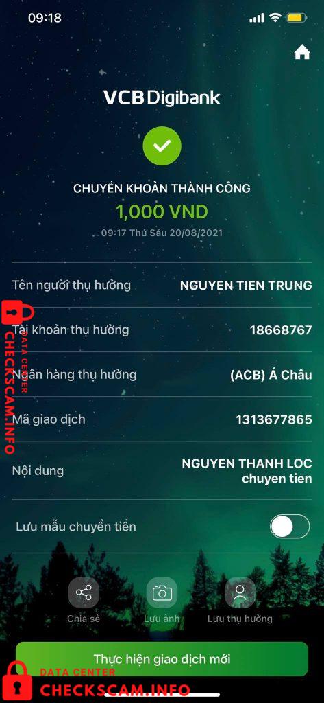 针对的证据 Nguyen Tien Trung