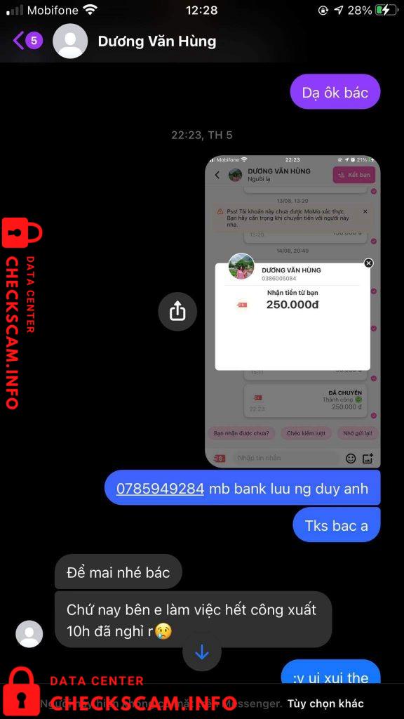 针对的证据 Dương Văn Hùng