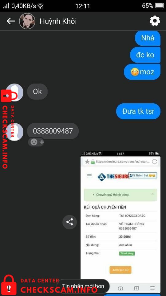 针对的证据 Võ Thành Công
