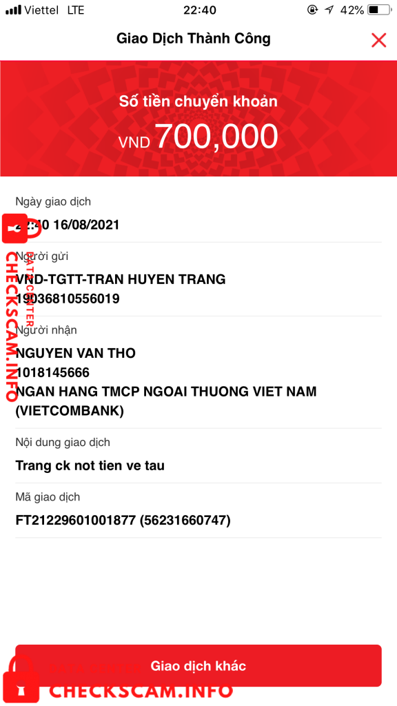针对的证据 Nguyen Van Tho