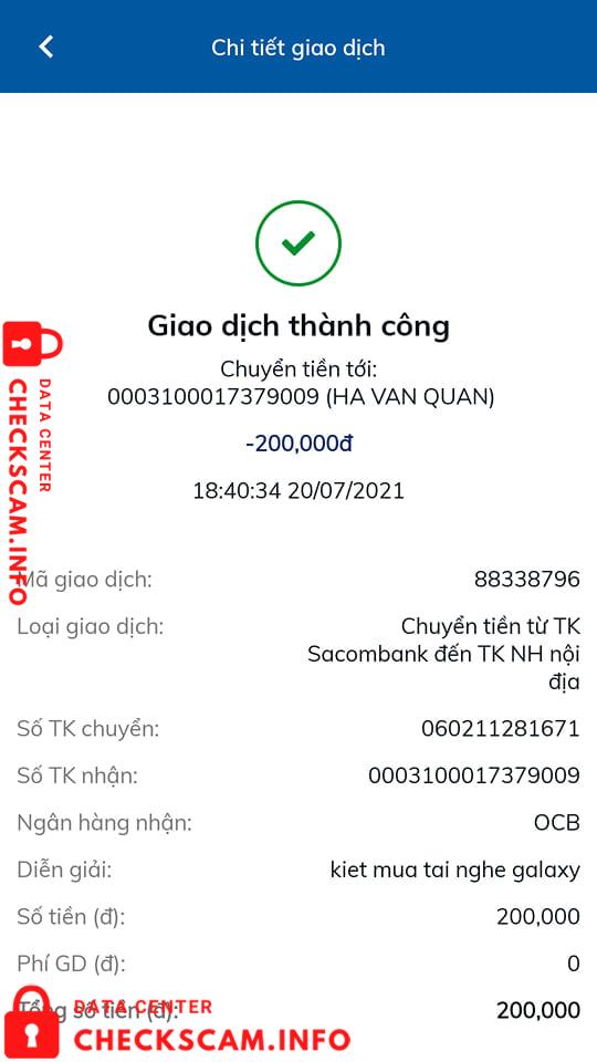 针对的证据 Hà Văn Quân