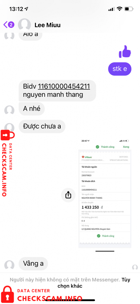 针对的证据 Nguyễn Mạnh Thắng