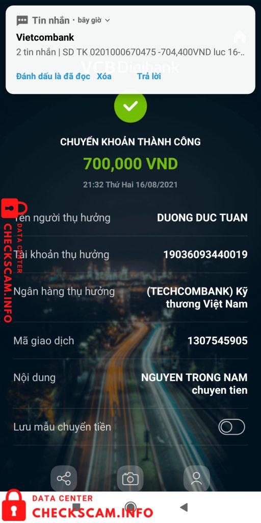 针对的证据 Dương Đức Tuấn