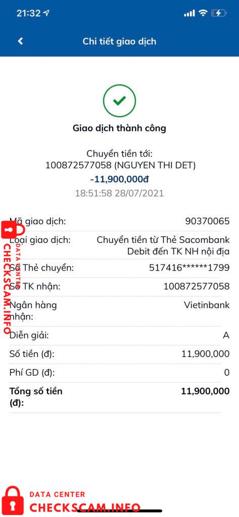 针对的证据 Trần Thị Thanh Hoa