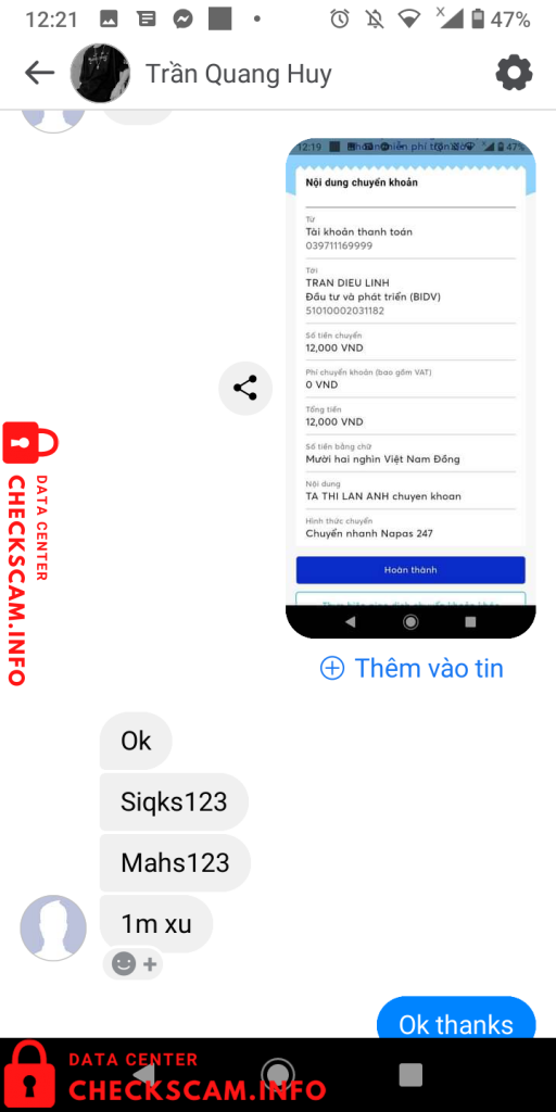 针对的证据 Tran Dieu Linh