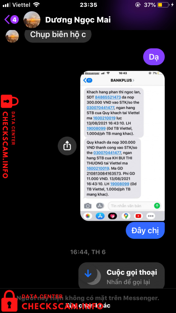 Evidencia contra Bui Thi Thuong