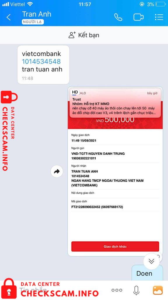 Evidencia contra Tran Tuan Anh