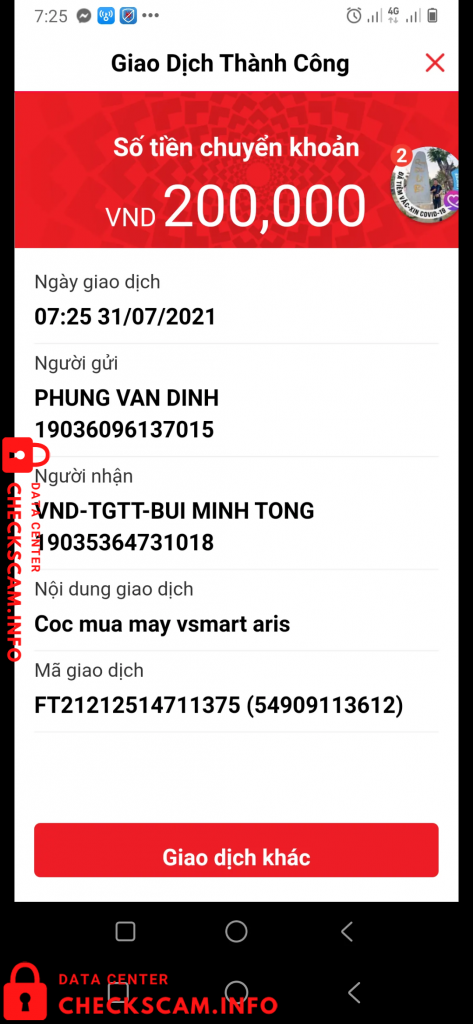 Evidência contra Bùi Minh Tống