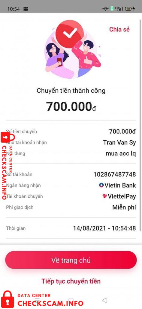 Evidencia contra Tran Van Sy