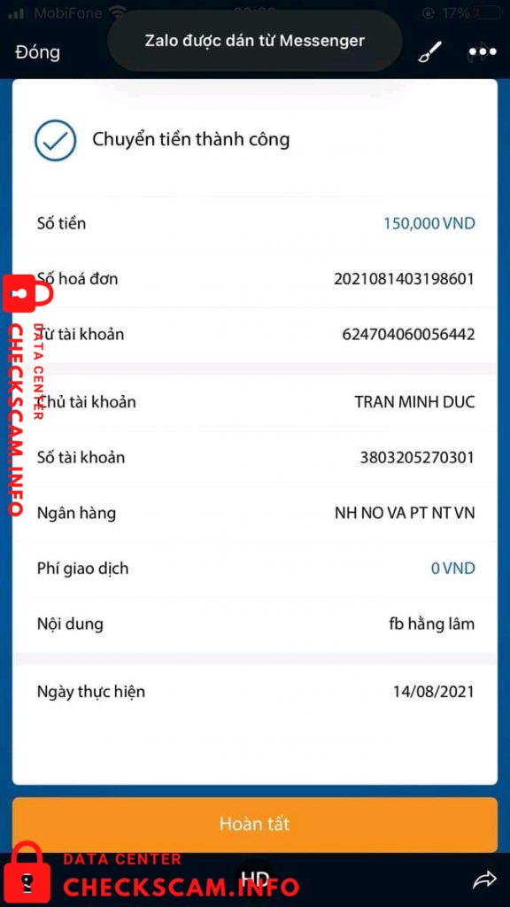 Evidencia contra Trần Minh Đức