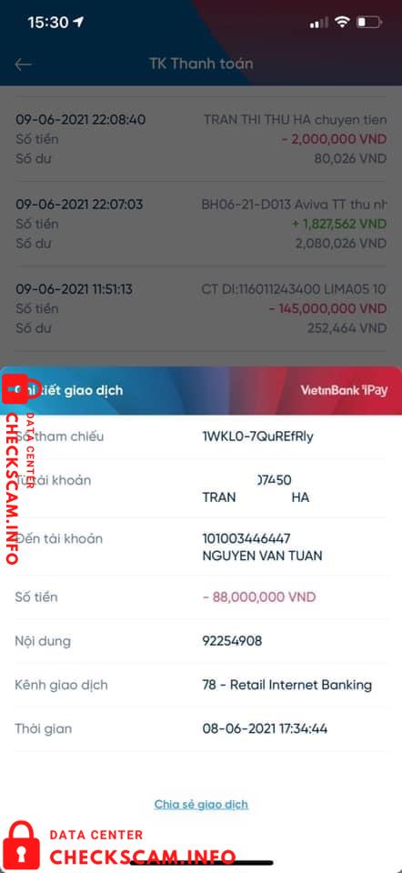 Evidencia contra Nguyen Van Tuan