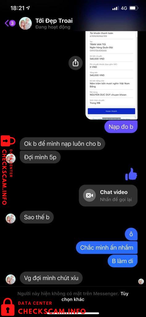 Evidencia contra Tran Van Toi
